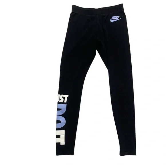 NIKE Just Do It Cropped Athletic Activewear Black Leggings Size S - Picture 5 of 9